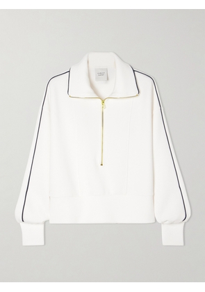 Varley - Davenport Piped Stretch-jersey Half-zip Sweatshirt - White - xx small,x small,small,medium,large,x large
