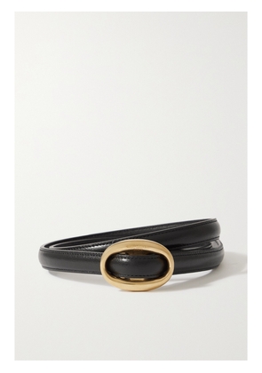 SAINT LAURENT - Glossed-leather Belt - Black - 60,65,70,75,80,85,90,95,100,105,110,115,120