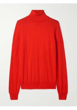 The Row - Heva Wool-jersey Turtleneck Sweater - Red - xx small,x small,small,medium,large,x large