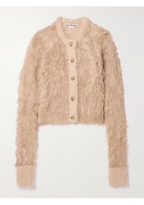Acne Studios - Cropped Brushed Knitted Cardigan - Neutrals - xx small,x small,small,medium,large