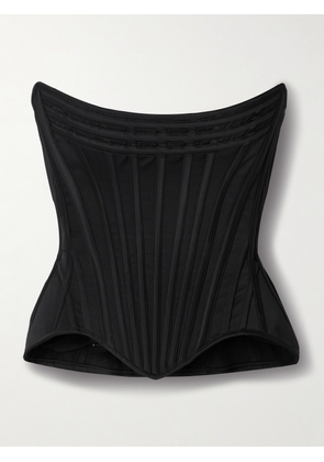 Wiederhoeft - Wasp Strapless Recycled-satin Bustier Top - Black - US0,US2,US4,US6,US8,US10