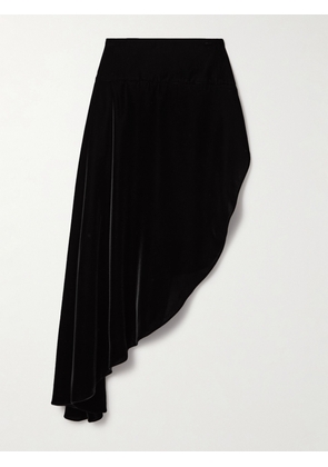 Alaïa - Asymmetric Velvet Skirt - Black - FR 34,FR 36,FR 38,FR 40,FR 42,FR 44