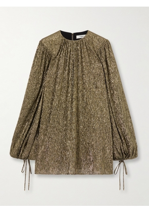 Chloé - Metallic Silk-blend Mini Dress - Gold - FR 34,FR 36,FR 38,FR 40,FR 42,FR 44,FR 46