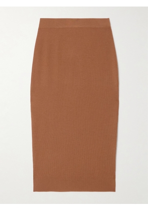 SAINT LAURENT - Wool Midi Skirt - Brown - XS,S,M,L,XL
