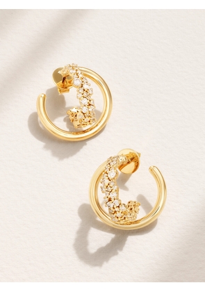 Ananya - Scatter Mini 18-karat Gold Diamond Hoop Earrings - One size