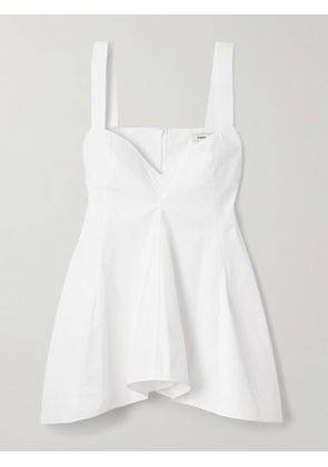 CARVEN - Asymmetric Cotton-poplin Tank - White - FR 34,FR 36,FR 38,FR 40,FR 42