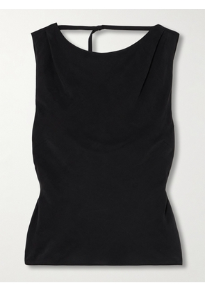 ST. AGNI - Draped Lenzing ™ Lyocell And Lenzing ™ Ecovero™-blend Top - Black - xx small,x small,small,medium,large,x large