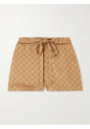 Gucci - Gg Hammered Satin-jacquard Shorts - Metallic - IT36,IT38,IT40,IT42,IT44,IT46,IT50