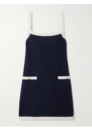 Gucci - Two-tone Crocheted Cotton-blend Mini Dress - Blue - XXS,XS,S,M,L,XL,XXL