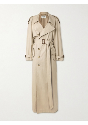 SAINT LAURENT - Oversized Belted Cotton-twill Trench Coat - Neutrals - FR 34,FR 36,FR 38,FR 40