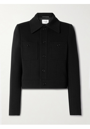 SAINT LAURENT - Cropped Wool-blend Jacket - Black - FR 36,FR 38,FR 40,FR 42