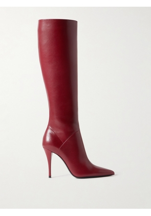 SAINT LAURENT - Vivian Leather Knee Boots - Red - EU 37,EU 38,EU 39,EU 40