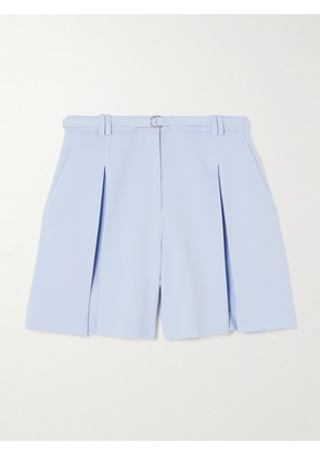 Another Tomorrow - Belted Pleated Crepe Shorts - Blue - IT36,IT38,IT40,IT42,IT44,IT46,IT48