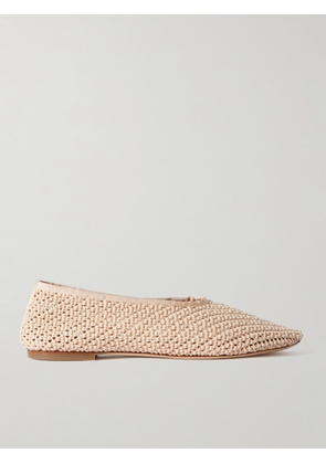 STAUD - Alba Grosgrain-trimmed Crocheted Ballet Flats - Cream - IT35,IT35.5,IT36,IT36.5,IT37,IT37.5,IT38,IT38.5,IT39,IT39.5,IT40,IT40.5,IT41,IT41.5,IT42