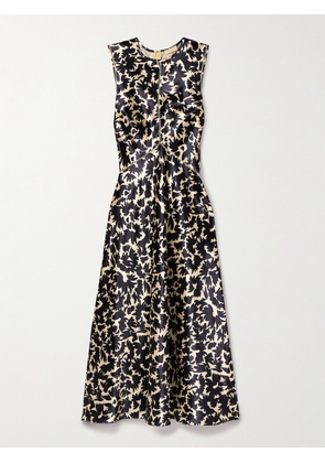 Ulla Johnson - Lisbet Floral-print Satin Midi Dress - Black - US0,US2,US4,US6,US8,US10,US12,US14