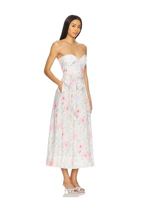 Bardot Floral Printed Tie Midi Dress in Ivory. Size 10. Also in 8.