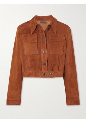 STOULS - Léoncino Cropped Suede Jacket - Brown - xx small,x small,small,medium,large