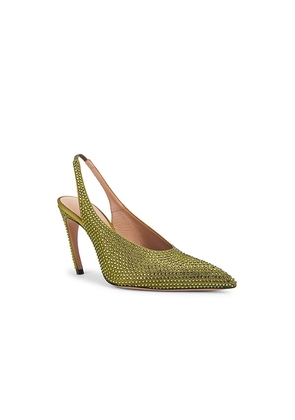 THE ATTICO Viper Slingback Pump in Green. Size 36. Also in 37, 38.5, 39, 39.5, 40.