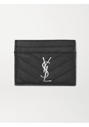 SAINT LAURENT - Monogramme Quilted Textured-leather Cardholder - Black - One size