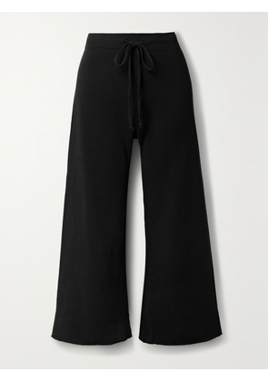 Nili Lotan - Kiki Cropped Voile-trimmed Cotton-jersey Track Pants - Black - x small,small,medium,large,x large