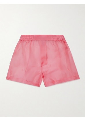 Kiki de Montparnasse - Laser-cut Silk-organza Shorts - Pink - x small,small,medium,large,x large