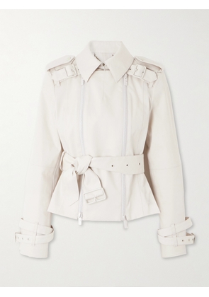 Burberry - Belted Cotton-canvas Jacket - Gray - UK 4,UK 6,UK 8,UK 10,UK 12