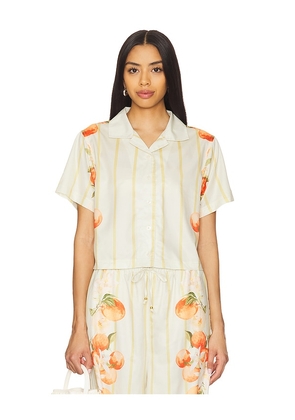 La Porte Ruby Short Sleeve Boxy Shirt in Yellow. Size L. Also in M, S, XS.