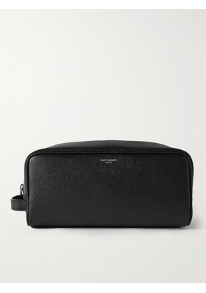 SAINT LAURENT - Full-Grain Leather Wash Bag - Men - Black