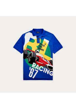 Classic Fit Mesh Graphic Polo Shirt