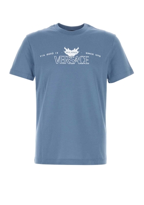 Versace Cerulean Blue Cotton T-shirt