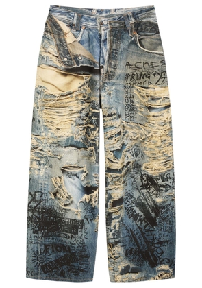 Acne Studios Printed Wide-leg Jeans - Mid Blu - 52 (IT52 / XL)
