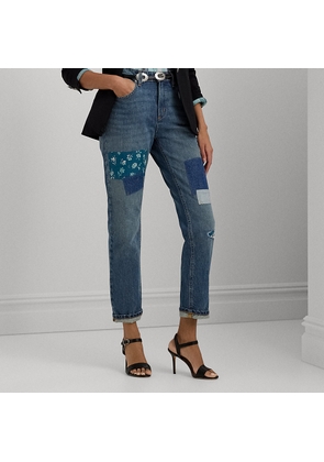 Patchwork Boyfriend Tapered Ankle Jean