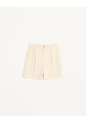 Valentino COTTON CANVAS CUFFED BERMUDA SHORTS Man SHELL 44