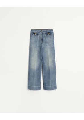 Valentino DENIM TROUSERS Woman BLUE 42