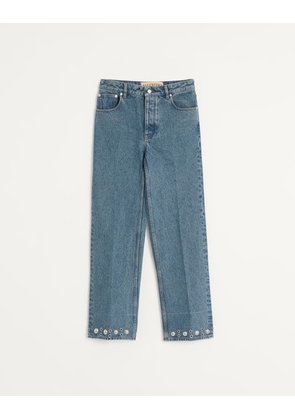 Valentino DENIM TROUSERS WITH CABOCHONS Man BLUE 28