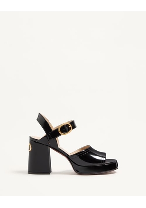 Valentino Garavani FAWCETTE PLATFORM SANDAL IN POLISHED CALFSKIN 100MM Woman BLACK 35