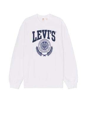 LEVI'S Relaxed Graphic Crew Neck Sweatshirt in Athletic Crest White - White. Size L (also in ).