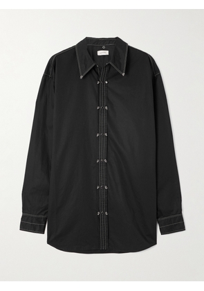 LEMAIRE - Embellished Cotton Shirt - Black - x small,small,medium,large,x large