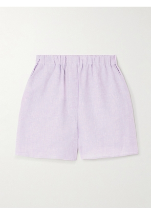 Loro Piana - Angelo Linen Straight-leg Shorts - Purple - IT36,IT38,IT40,IT42,IT44,IT46,IT48,IT50,IT52