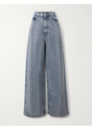 Stella McCartney - Crystal-embellished Mid-rise Wide-leg Jeans - Blue - 24,25,26,27,28,29,30,31