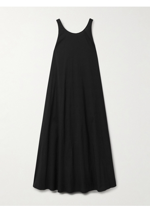 Max Mara - Romea Open-back Cotton-blend Poplin Maxi Dress - Black - UK 2,UK 4,UK 6,UK 8,UK 10,UK 12,UK 14,UK 16,UK 18