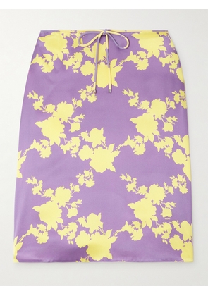 Versace - Floral-print Silk-satin Midi Skirt - Purple - IT36,IT38,IT40,IT42,IT44,IT46,IT48