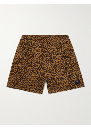 Noah - Straight-Leg Mid-Length Leopard-Print Swim Shorts - Men - Brown - XS