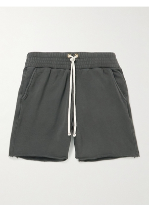 Les Tien - Garment-Dyed Fleece-Back Cotton-Jersey Drawstring Shorts - Men - Gray - S