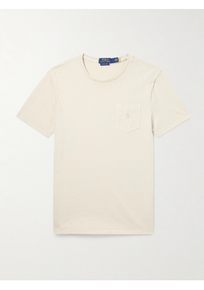 Polo Ralph Lauren - Slim-Fit Logo-Embroidered Cotton-Jersey T-Shirt - Men - Neutrals - XS