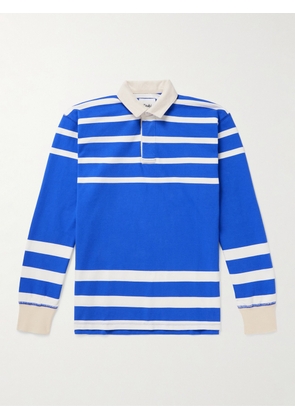Drake's - Striped Cotton-Jersey Polo Shirt - Men - Blue - S