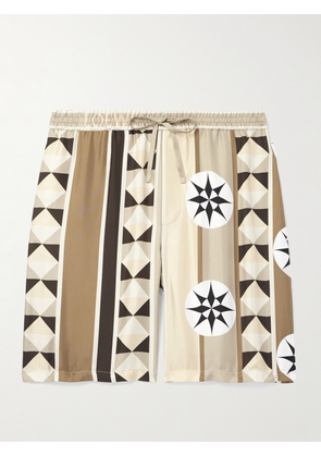LOEWE - Paula's Ibiza Straight-Leg Printed Silk Drawstring Shorts - Men - Neutrals - S