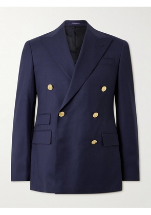Ralph Lauren Purple Label - Gregory Double-Breasted Wool-Serge Blazer - Men - Blue - UK/US 36