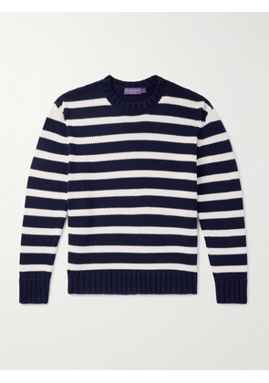 Ralph Lauren Purple Label - Striped Cotton Sweater - Men - Blue - S