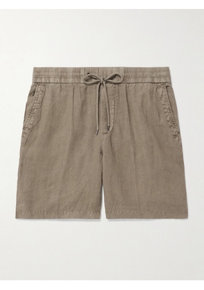 James Perse - Straight-Leg Garment-Dyed Linen Drawstring Shorts - Men - Brown - 1